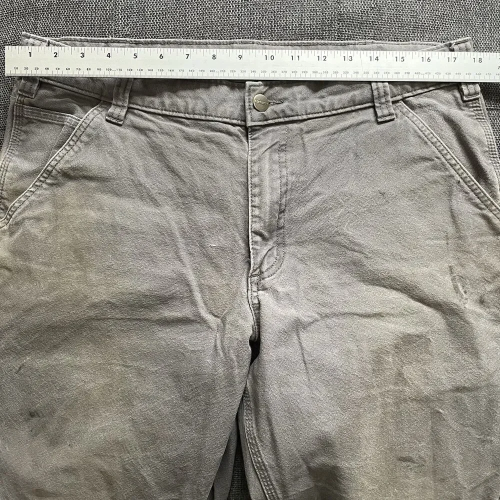 Carhartt Rugged Flex Relaxed Fit Duck Utility Work Pant Distressed 36‎ X 30 Gray